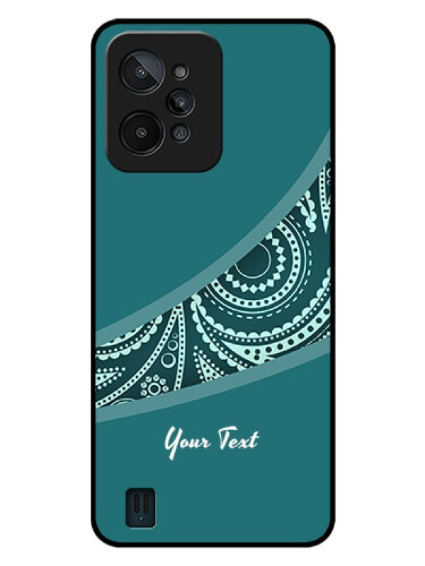 Custom Realme C31 Photo Printing on Glass Case - semi visible floral Design