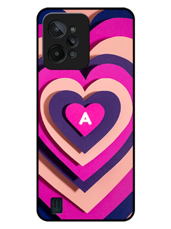 Custom Realme C31 Custom Glass Mobile Case - Cute Heart Pattern Design