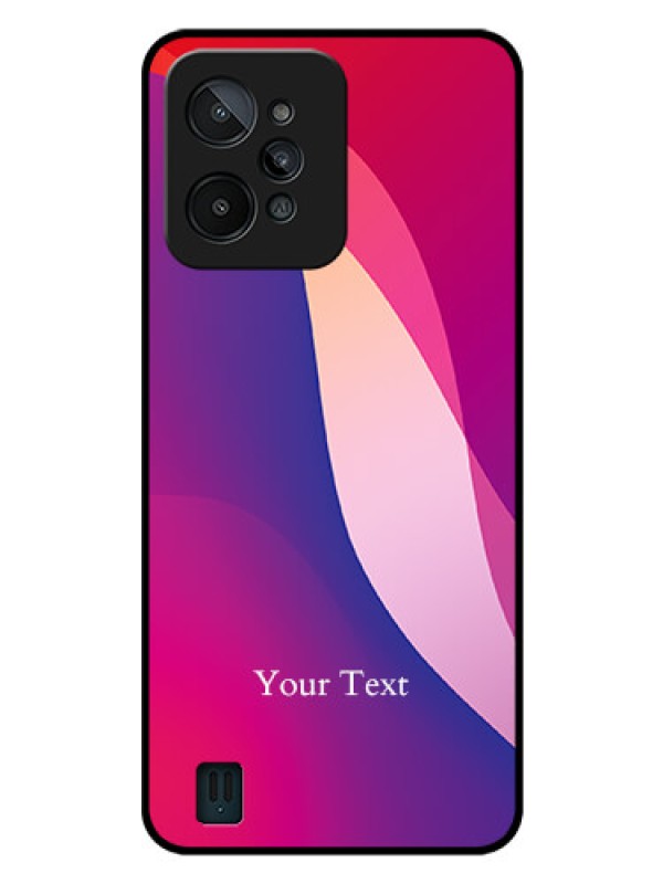 Custom Realme C31 Personalized Glass Phone Case - Digital abstract Overlap Design