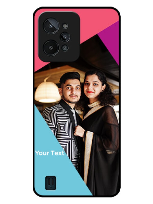 Custom Realme C31 Custom Glass Mobile Case - Stacked Triple colour Design