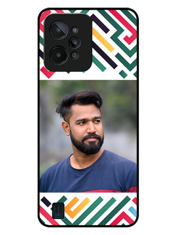Custom Realme C31 Personalized Glass Phone Case - Colorful Maze Pattern Design