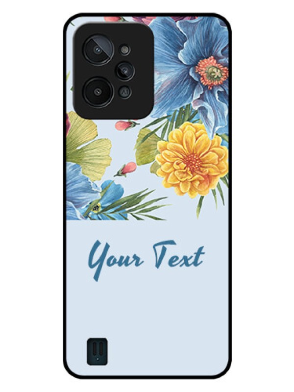 Custom Realme C31 Custom Glass Mobile Case - Stunning Watercolored Flowers Painting Design