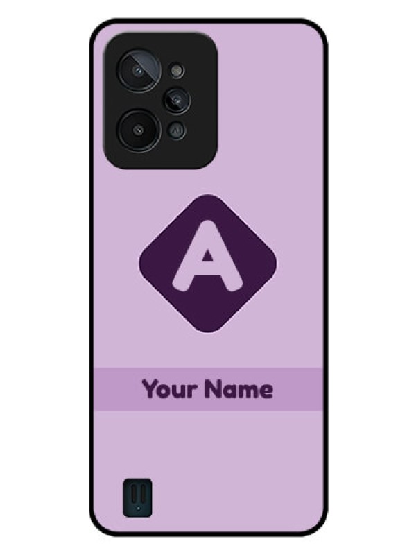 Custom Realme C31 Custom Glass Mobile Case - Custom Letter in curved badge Design