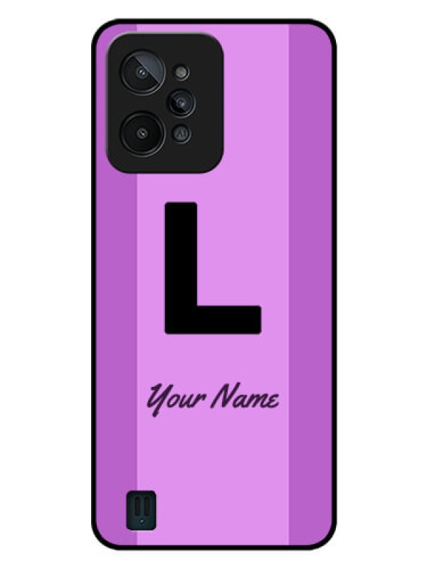 Custom Realme C31 Custom Glass Phone Case - Tricolor custom text Design