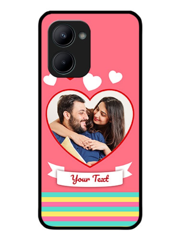 Custom Realme C33 2023 Photo Printing on Glass Case - Love Doodle Design