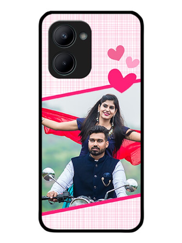 Custom Realme C33 2023 Custom Glass Phone Case - Love Shape Heart Design