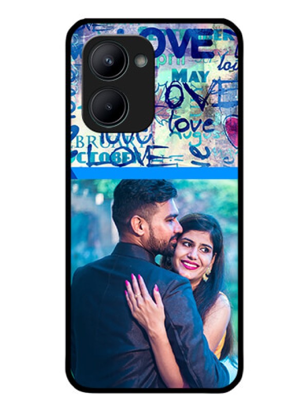 Custom Realme C33 2023 Custom Glass Mobile Case - Colorful Love Design