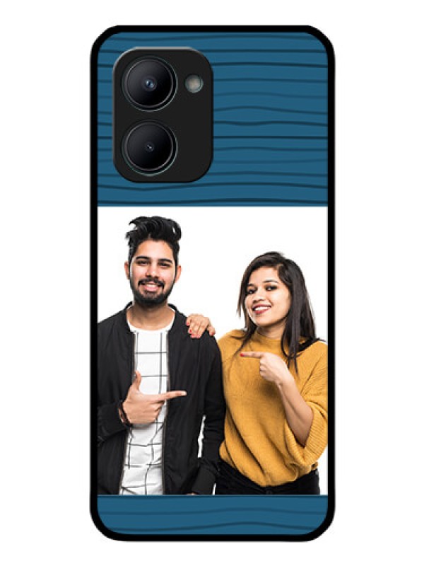 Custom Realme C33 2023 Custom Glass Phone Case - Blue Pattern Cover Design