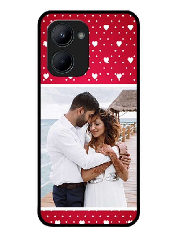 Custom Realme C33 2023 Photo Printing on Glass Case - Hearts Mobile Case Design
