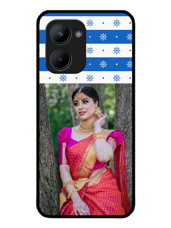 Custom Realme C33 2023 Photo Printing on Glass Case - Snow Pattern Design