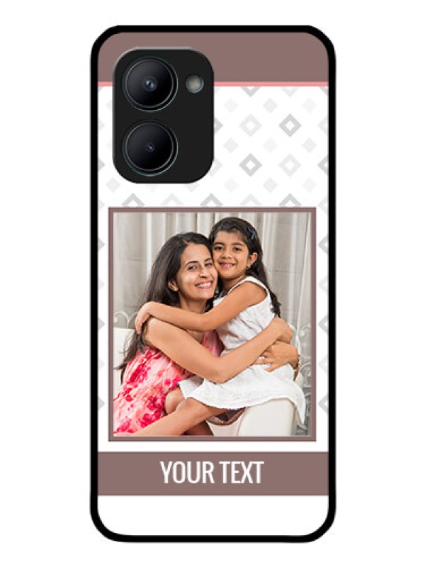 Custom Realme C33 2023 Photo Printing on Glass Case - Simple Diamond Design