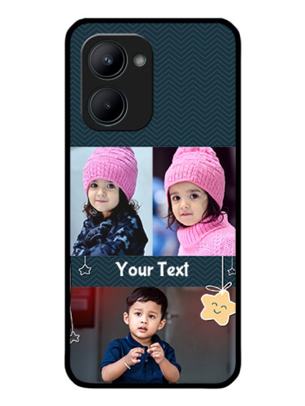 Custom Realme C33 2023 Custom Glass Mobile Case - Hanging Stars Design