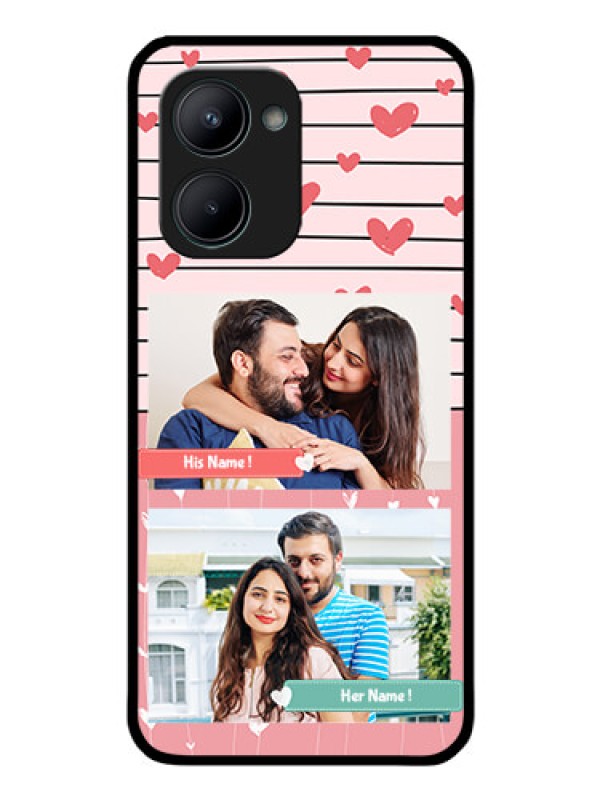 Custom Realme C33 2023 Custom Glass Mobile Case - Photo with Heart Design
