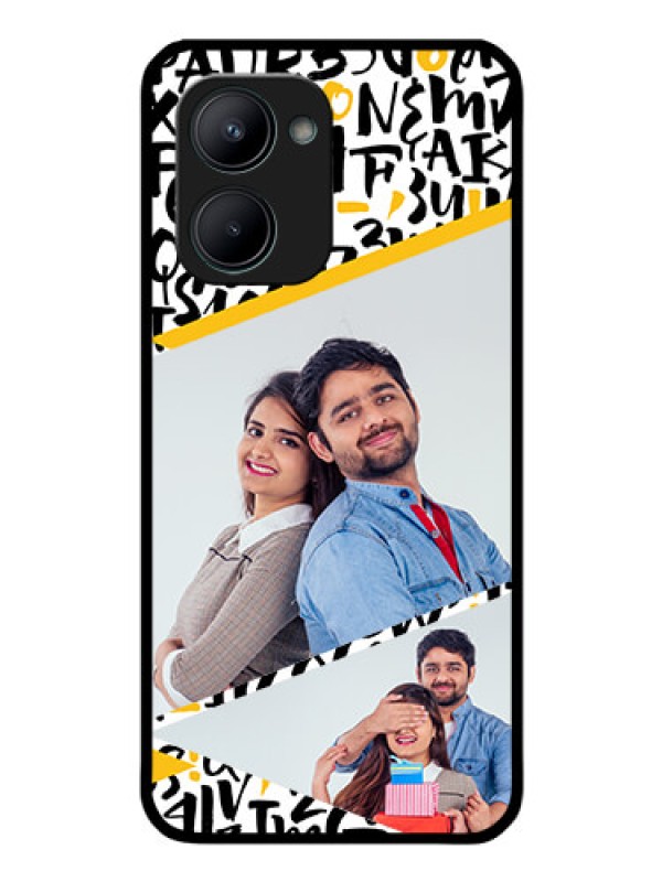 Custom Realme C33 2023 Custom Glass Mobile Case - Letters Pattern Design