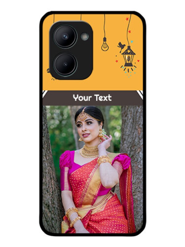 Custom Realme C33 2023 Custom Glass Mobile Case - with Family Picture and Icons