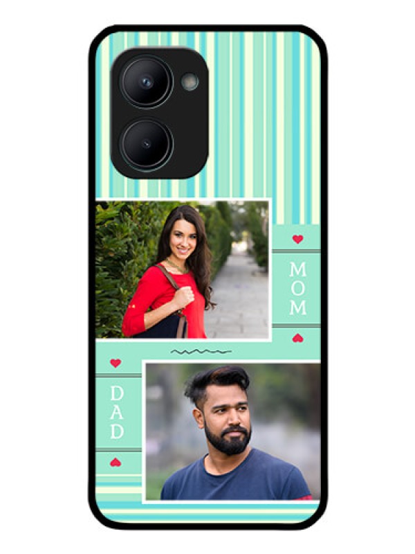 Custom Realme C33 2023 Custom Glass Phone Case - Mom & Dad Pic Design