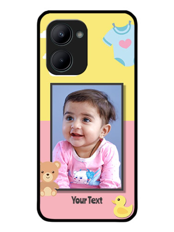 Custom Realme C33 2023 Photo Printing on Glass Case - Kids 2 Color Design