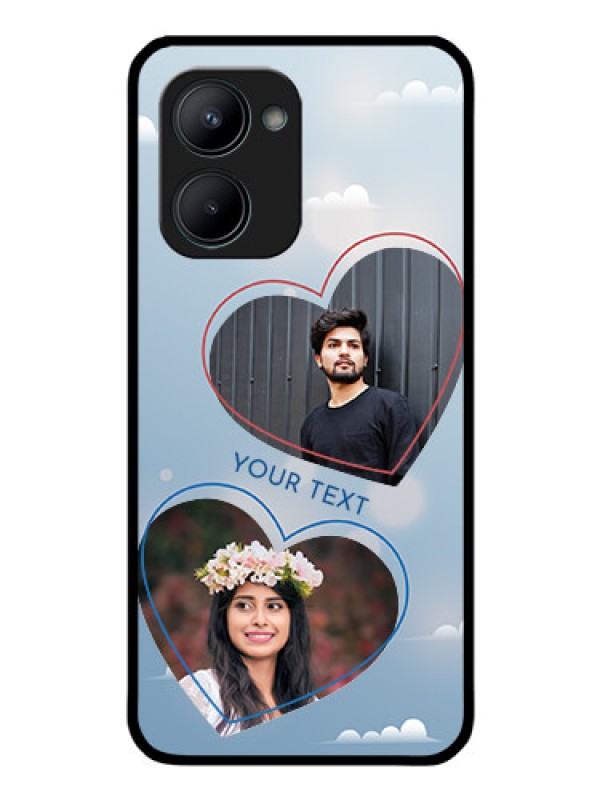 Custom Realme C33 2023 Custom Glass Mobile Case - Blue Color Couple Design