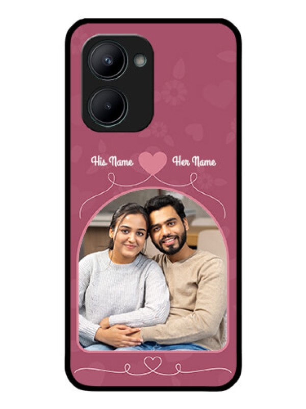 Custom Realme C33 2023 Photo Printing on Glass Case - Love Floral Design