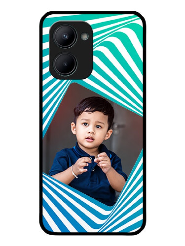 Custom Realme C33 2023 Personalized Glass Phone Case - Abstract Spiral Design