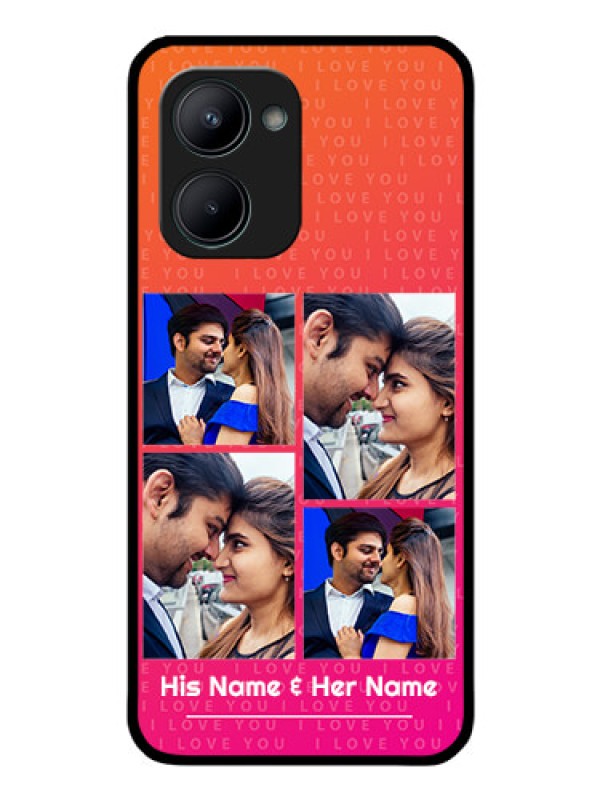Custom Realme C33 2023 Custom Glass Phone Case - I Love You Pink Design