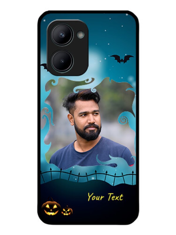Custom Realme C33 2023 Custom Glass Phone Case - Halloween frame design