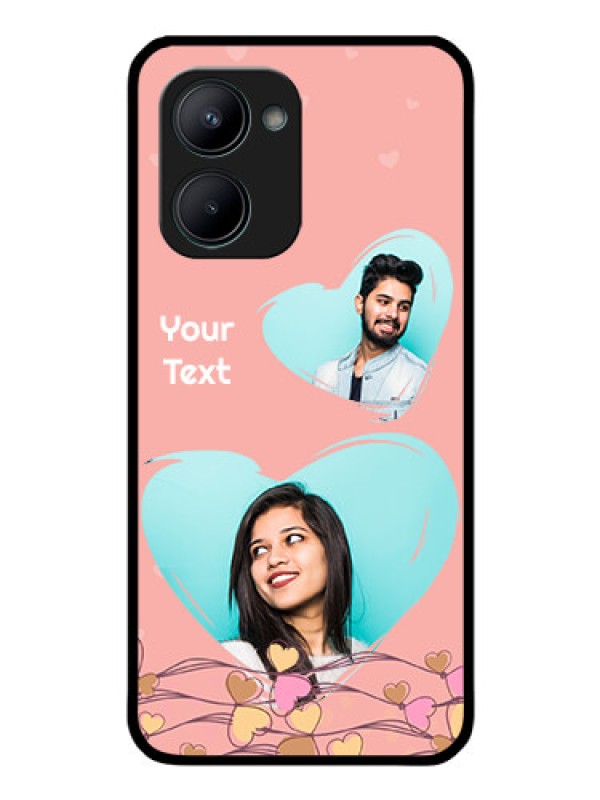 Custom Realme C33 2023 Custom Glass Mobile Case - Love Doodle Design