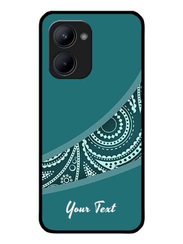 Custom Realme C33 2023 Photo Printing on Glass Case - semi visible floral Design