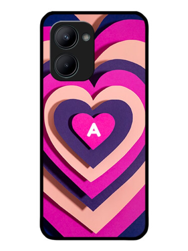 Custom Realme C33 2023 Custom Glass Mobile Case - Cute Heart Pattern Design