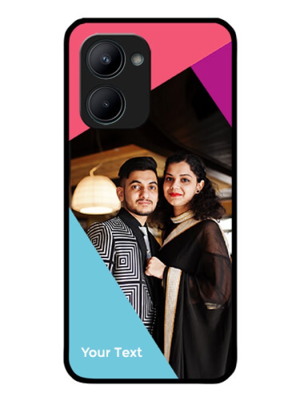 Custom Realme C33 2023 Custom Glass Mobile Case - Stacked Triple colour Design