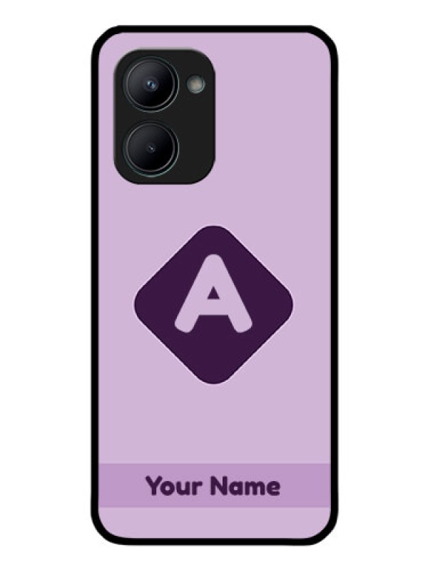 Custom Realme C33 2023 Custom Glass Mobile Case - Custom Letter in curved badge Design
