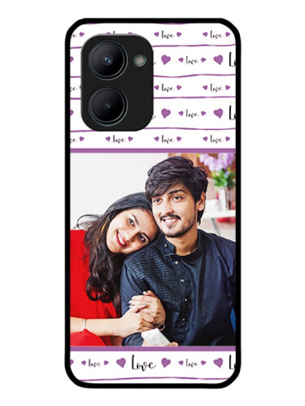 Custom Realme C33 Custom Glass Mobile Case - Couples Heart Design