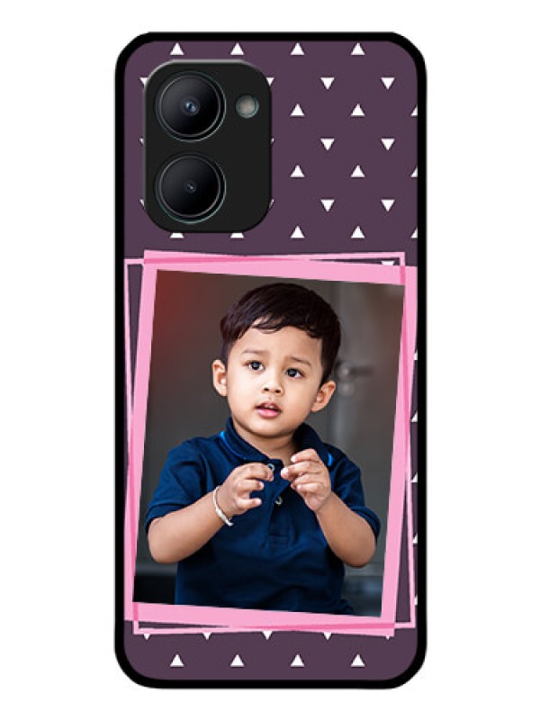 Custom Realme C33 Custom Glass Mobile Case - Triangle Pattern Dotted Design