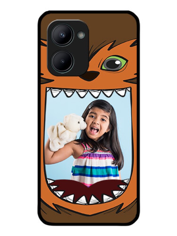 Custom Realme C33 Photo Printing on Glass Case - Owl Monster Back Case Design