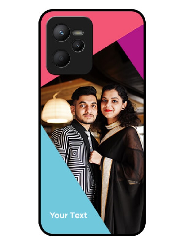 Custom Realme C35 Custom Glass Mobile Case - Stacked Triple colour Design