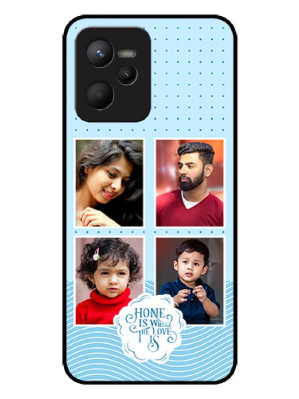 Custom Realme C35 Custom Glass Phone Case - Cute love quote with 4 pic upload Design