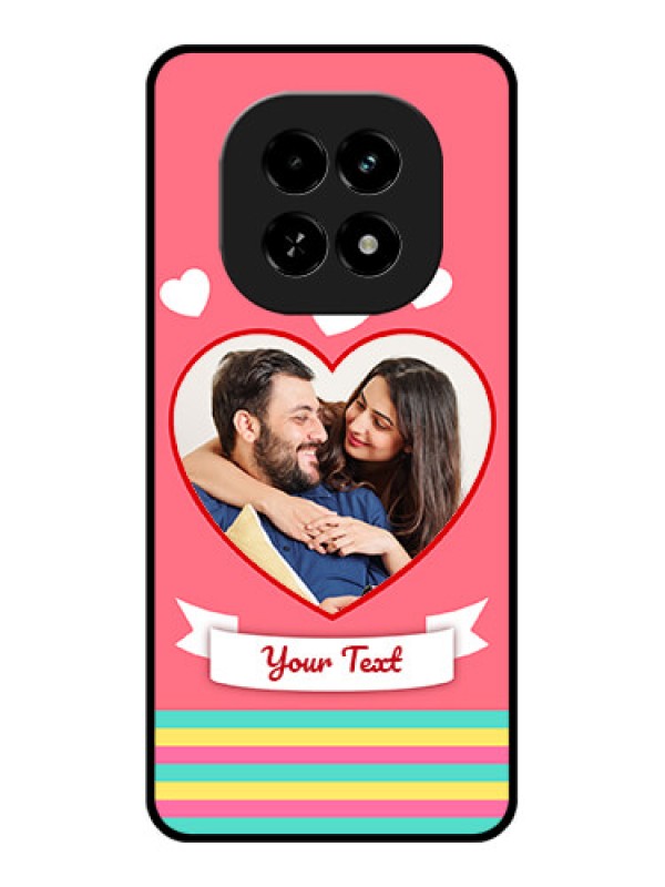 Custom Realme C63 5G Custom Glass Phone Case - Love Shapes Doodle Design