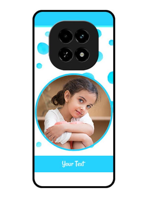 Custom Realme C63 5G Custom Glass Phone Case - Blue Bubbles Pattern Design