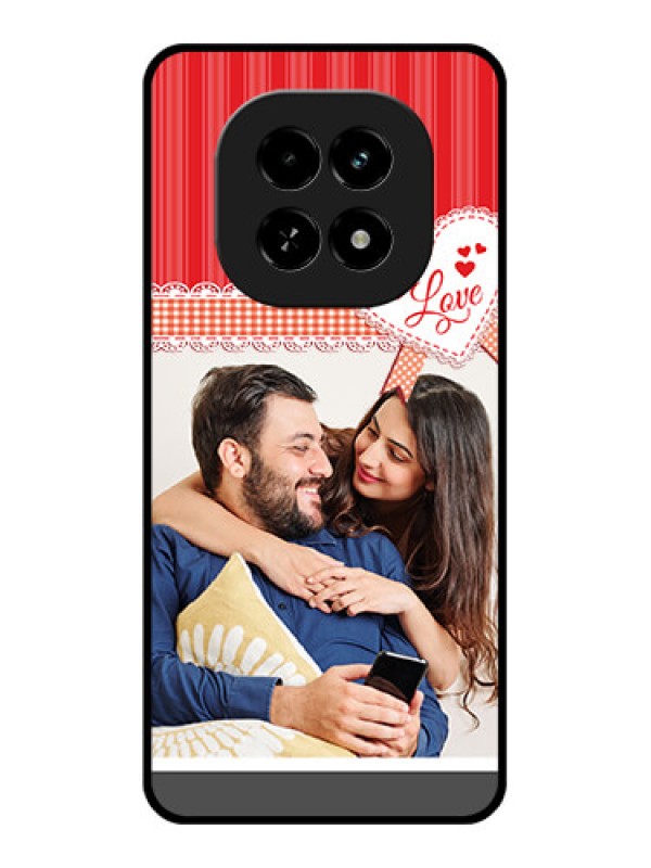 Custom Realme C63 5G Custom Glass Phone Case - Red Love Pattern Design