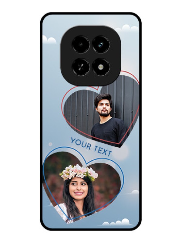 Custom Realme C63 5G Custom Glass Phone Case - Blue Color Couple Design