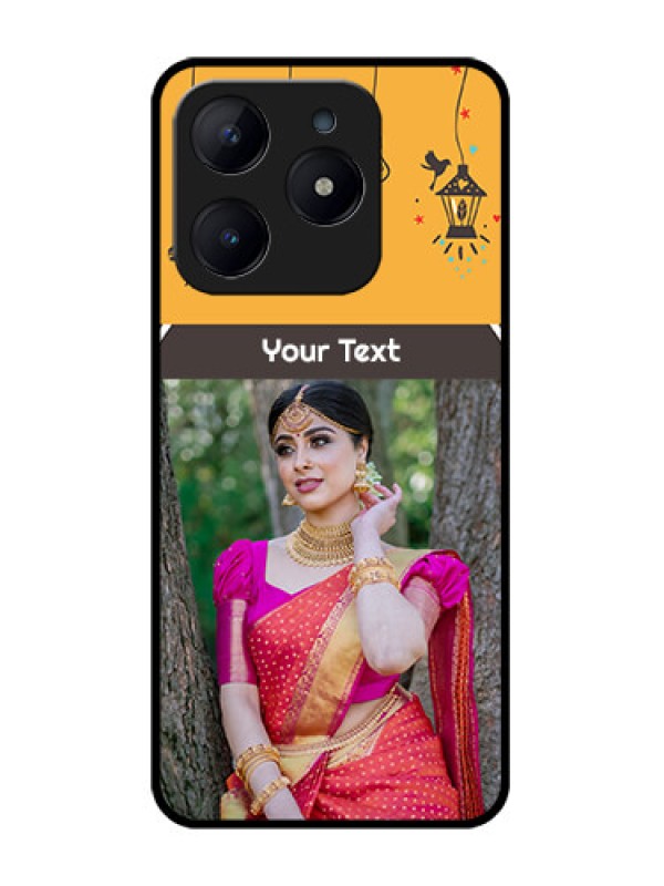 Custom Realme C63 Custom Glass Phone Case - With Family Picture And Icons