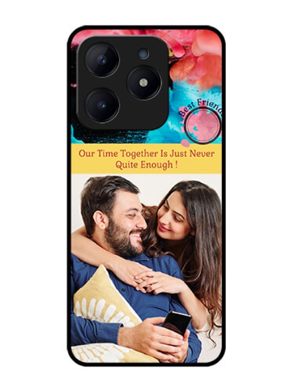 Custom Realme C63 Custom Glass Phone Case - Quote With Acrylic Painting Design