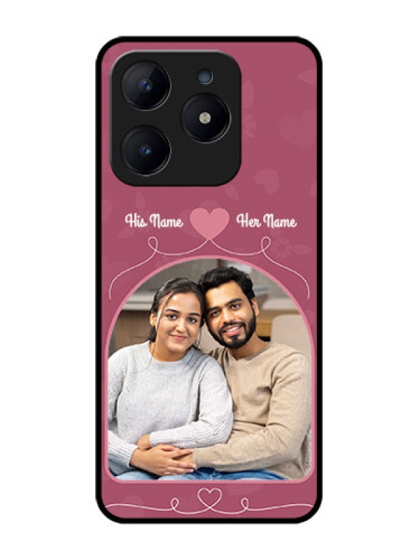 Custom Realme C63 Custom Glass Phone Case - Love Floral Design