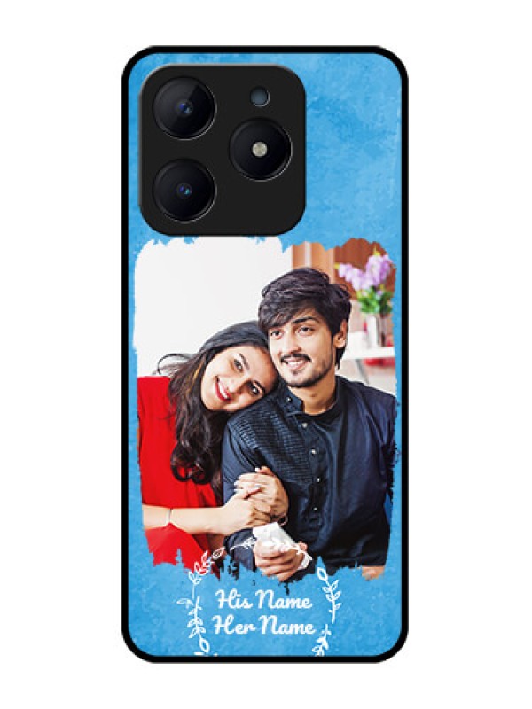 Custom Realme C63 Custom Glass Phone Case - Blue Color Vintage Design