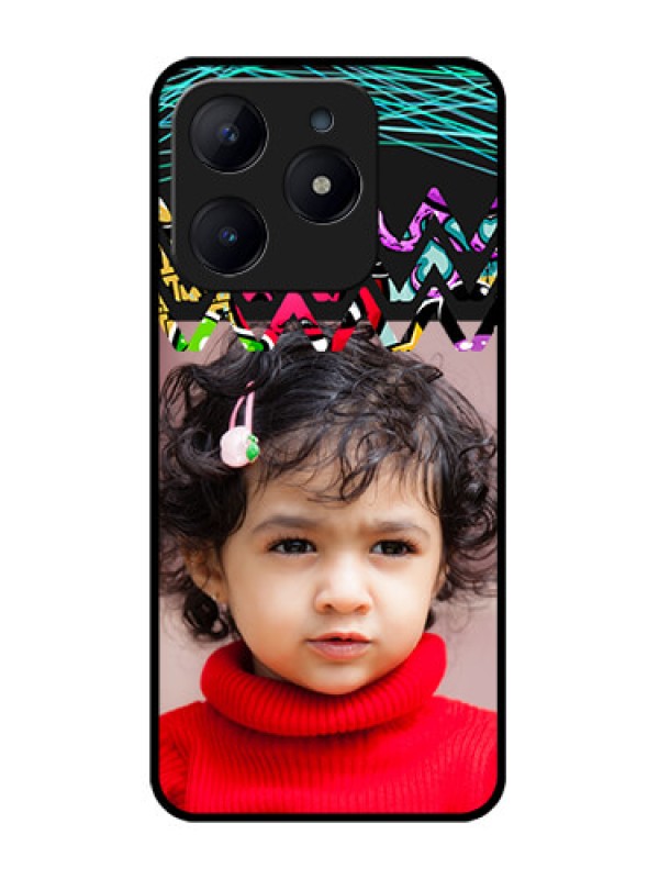Custom Realme C63 Custom Glass Phone Case - Neon Abstract Design