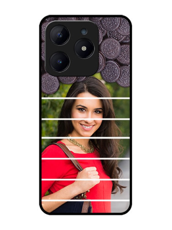 Custom Realme C63 Custom Glass Phone Case - With Oreo Biscuit Design