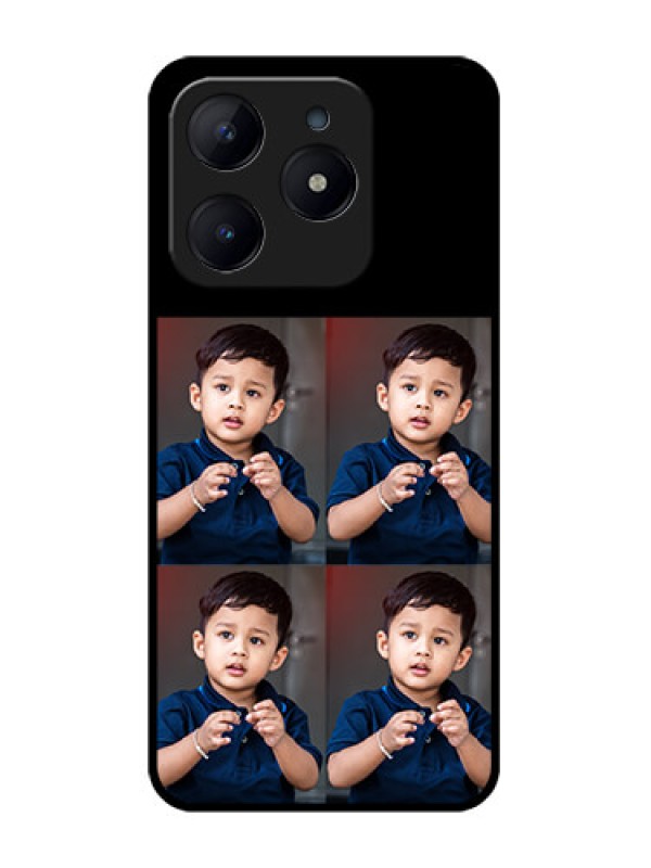 Custom Realme C63 Custom Glass Phone Case - 4 Image Holder Design
