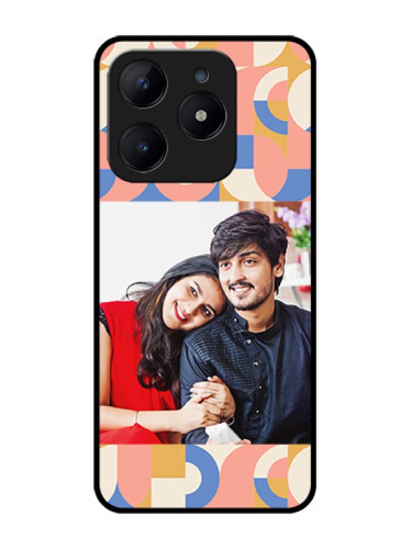 Custom Realme C63 Custom Glass Phone Case - Semi - Circle Maze Pattern Design