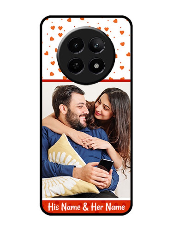 Custom Realme C65 5G Custom Glass Phone Case - Orange Love Symbol Design