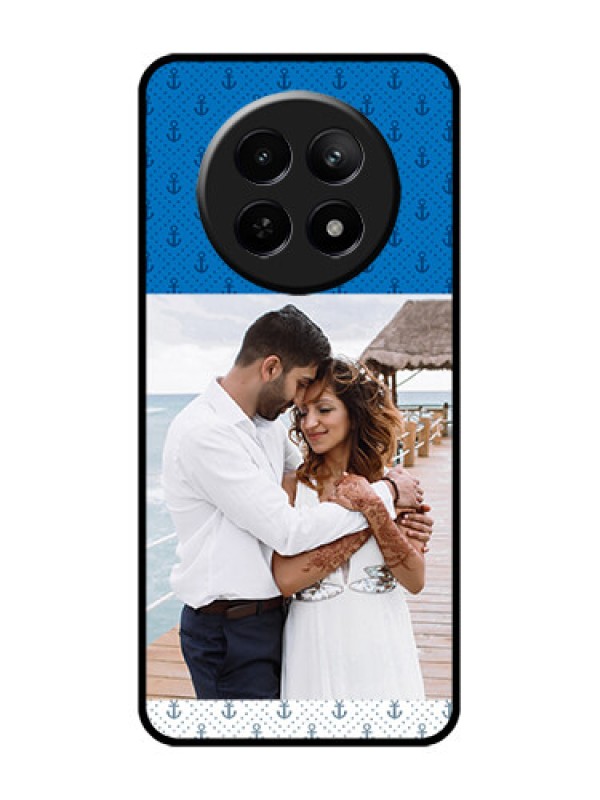 Custom Realme C65 5G Custom Glass Phone Case - Blue Anchors Design
